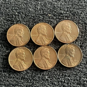 Auswahl UNC 1950’s Lincoln Wheat Cent Gem BU Lot of 6 All Different - Bild 1 von 5