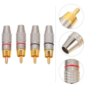 4 Stück Audiokabel Stecker Lautsprecherkabel Stecker Stereo Stecker - Bild 1 von 12
