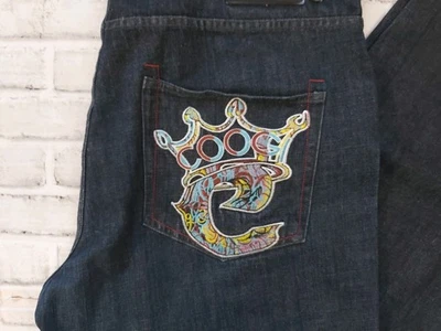 Coogi Jeans Sueltos Y2K Patinador Hip Hop Corona Talla 42x33 Bordado Ropa de Calle  Foto 1 de 4
