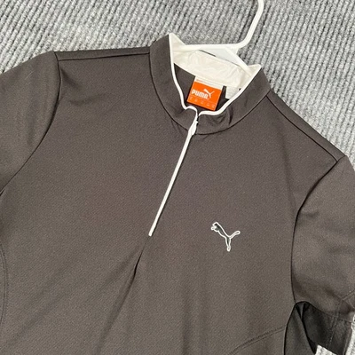 Camisa Puma Mujer Pequeña Negra Manga Corta Rendimiento Golf Activo 1/4 Cremallera Foto 1 de 4