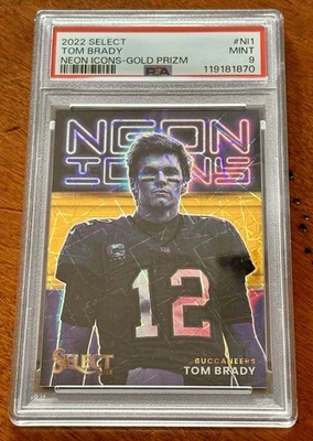 Panini SelectNeon Icons 2022 Tom Brady #NI-1 dorado/10 PSA 9 Foto 1 de 3
