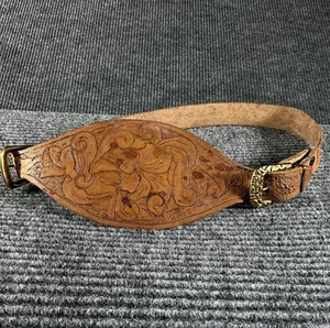 Vintage Hand Tooled Leather Flank Cinch Strap Belt Western Saddle Cowboy - Picture 1 of 12