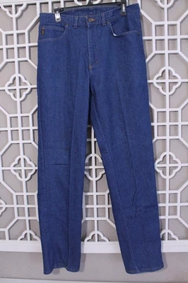 复古 Haband 牛仔裤男式 36 蓝色中号美国制造休闲棉男式 35x35 — 第 1/4 张图片