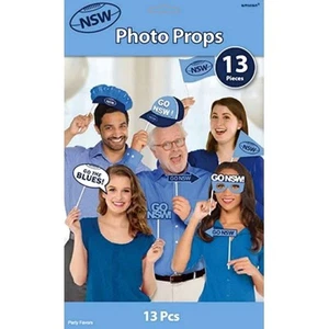 State Of Origin NSW Blues Assorted Rugby League Photobooth Photo Props Pk of 13 - Picture 1 of 1