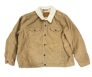 Levi's Herren Fleece-gefütterte Cord Trucker Jacke hellbraun B4HP - Bild 1 von 9