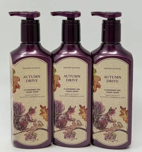 3 BATH & BODY WORKS AUTUMN DRIVE CLEANSING GEL HAND SOAP WASH RASPBERRY AMBER - Picture 1 of 6