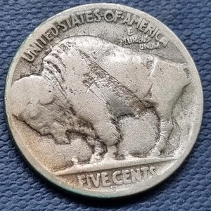 1923 S Buffalo Nickel - ERROR - Lamination Error - Circulated #94565 - Picture 1 of 2