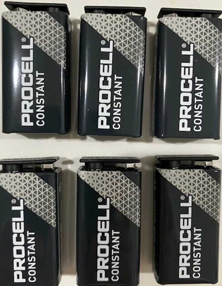 Six  (6)  Duracell PROCELL Constant Power PC1604 9V Alkaline Batteries EXP 2030 - Image 1 of 1