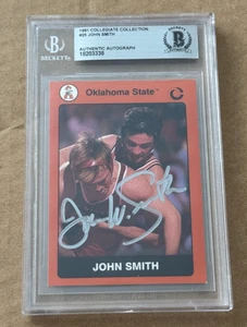 JOHN SMITH SIGNIERT 1991 COLLEGIATE SAMMLUNG OKLAHOMA STATE BECKETT BAS - Bild 1 von 2