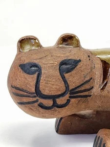 RARE! MCM Lisa LARSON Pottery Gustavberg Long STRIPED CAT Tabby Sweden 1964 - Picture 1 of 16