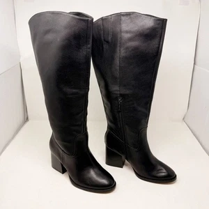 Vince Camuto WEITE WADE Leila schwarz Leder hoher Absatz Stiefel Größe 6,5 - Bild 1 von 8