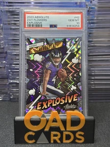 2023 Absolute Zay Flowers #42 Explosive Rookie PSA 10 - Picture 1 of 2