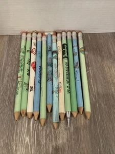 Vtg JUMBO PENCILS Souvenir Lot Of 12 Texas Florida Alamo Hoover Dam 68 Fair - Picture 1 of 14