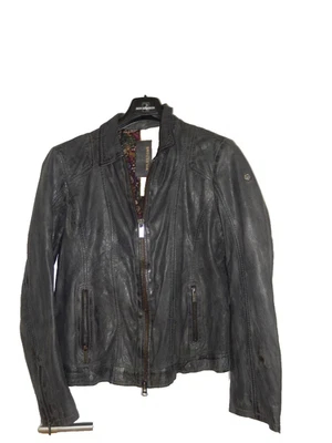 MILESTONE   LEDERJACKE  Gr.44 LEDER JACKE  GRAU SANTINTI TOP - Bild 1 von 4
