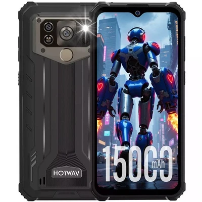 HOTWAV W10 4G Robustes Smartphone 15000mAh Android Dual SIM Handy Ohne Vertrag - Bild 1 von 4