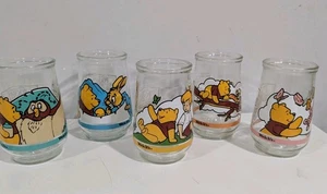SET BESTEHEND AUS 5 Vintage 1997 Winnie the Pooh's Grand Adventure Welch's Glas Marmeladengläsern - Bild 1 von 8