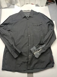 Billabong Men's Shirt XL Long Sleeve Vertical Stripes Grey Polycotton Collared - Picture 1 of 8