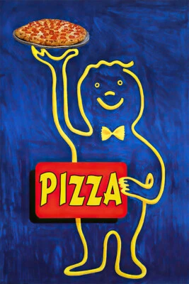Póster de pared de arte vintage de comida de pizza de cocina chef camarero Italia - PÓSTER 20x30 Foto 1 de 4