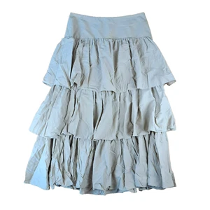 Country Road Womens Skirt Size 14 Beige Ruffled Tiered Layered Midi Nylon Boho - Picture 1 of 19
