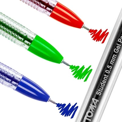 Gel Pens Black Blue Red Green Multipacks Biros School Office Writing Adults Kids - Image 1 of 3