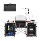 VBENLEM Camping Kitchen Table, Aluminum Portable Folding Camp Cook Table with...