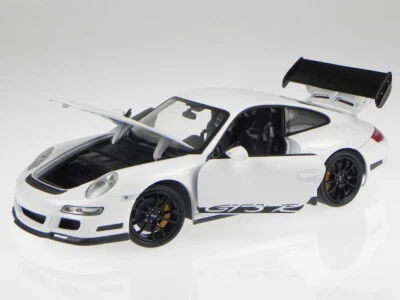 Porsche 911 997 GT3 RS blanc véhicule miniature 18015 Welly 1/18 - Photo 1/4