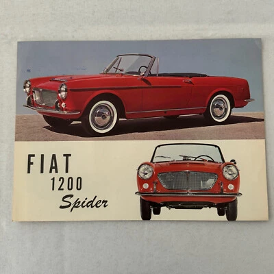 Folheto de vendas de carros Fiat 1200 Spider Roadster publicidade vintage - Imagem 1 de 4