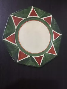 vintage clarice cliff hexagonal plate 1930s england bizzare art newport pottery - Picture 1 of 9