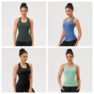 Women Tank Quick Dry Sleeveless Sports Fitness Running Stretch Breathable Tops - Picture 1 of 19