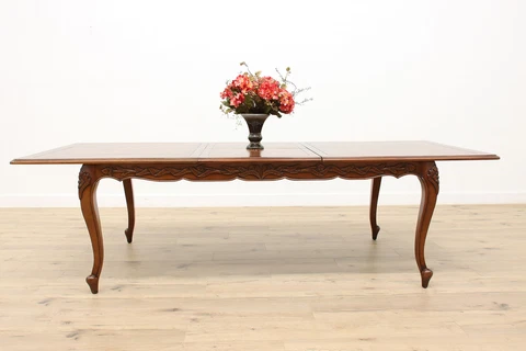 Country French Vintage Mahogany 9' Dining or Library Table Butterfly Leaf #37739 Cover
