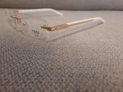 Gafas sin montura FRED Lunettes Mod. Move Evo Col Oro Rosa 22k Caucho Blanco 54 Foto 1 de 4