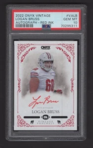 2022 Onyx Vintage AUTO Red Ink /25 LOGAN BRUSS Rams WISCONSIN Badgers PSA 10 - Picture 1 of 2