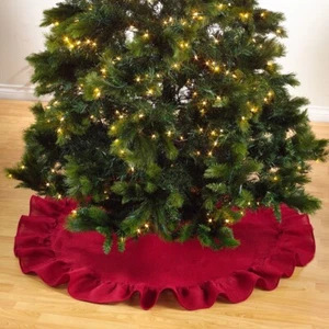Saro Lifestyle 9613.R84R 84 pulgadas Falda Árbol Navidad Redonda Yute Roja - Imagen 1 de 1