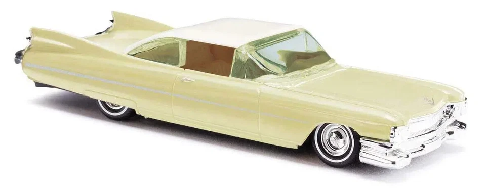 HO 1:87 Busch # 45130 - 1959 Cadillac Eldorado Convertible - Top Up -Ivory, Yell - Image 1 of 1