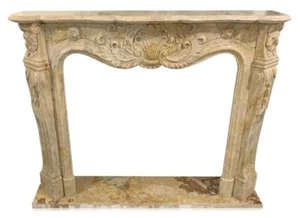 Fireplace Classic IN Marble Yellow Egypt Classic Yellow Marble Fireplace L130 - Picture 1 of 2