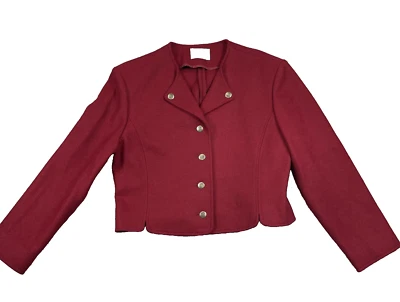Blazer Pendleton Lana Para Mujer 12 Rojo Estilo Militar Retro EE. UU. DE COLECCIÓN. *Leer Foto 1 de 4