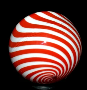 STEVE DAVIS GLASMARMOR/1,450" - PFEFFERMINZSTREIFEN - ROT & WEISS ENGE BÄNDER/SCHNELL - Bild 1 von 6