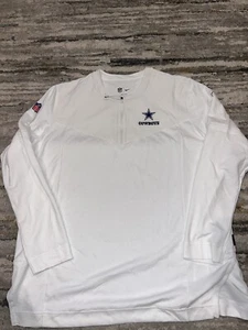 Dallas Cowboys Nike Side Line Jacket White 1/4 Zip Pullover On Field Dri Fit XL - Picture 1 of 7