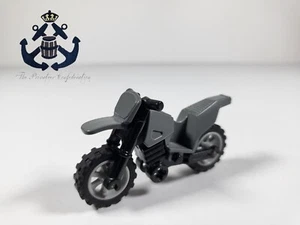 Lego City / Indiana Jones DB Gray Motorcycle Dirt Bike Black Chassis 50860c11 - Picture 1 of 1