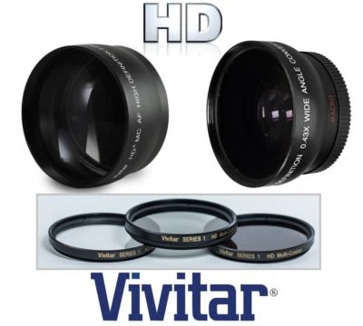 HD LENS Hi-Def Wide Angle Telephoto and 3-Pc Filter Set For Canon EOS R10 R50 R100