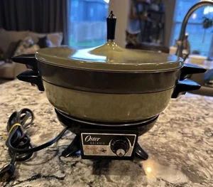 Vintage Oster Galaxy "Super Pan" Avocado Green Cooker/Warmer - Picture 1 of 6