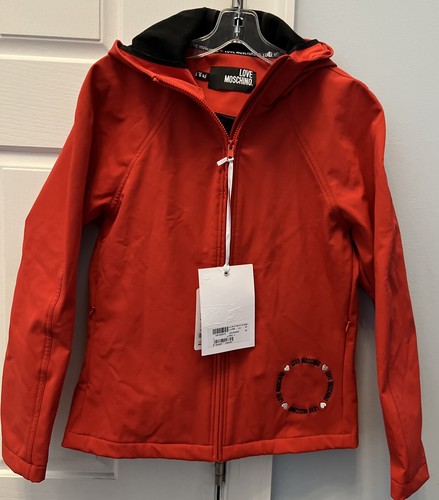 Love Moschino Giacca Rossa Impermeabile Taglia 42 USA 6