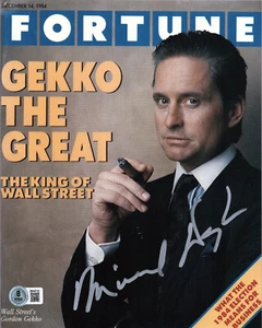 Michael Douglas signed Autogramm Glück Foto Wall Street Requisite Replik Beckett - Bild 1 von 1