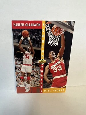 Hakeem Olajuwon/Otis Thorpe 1992-93 Upper Deck #501 Scoring Threats Insert - Image 1 of 2