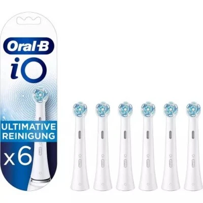 Oral-B iO Ersatzbürsten Aufsteckbürsten 6 Stück Ultimative Reinigung Weiß/White