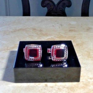 DOLAN BULLOCK STERLING SILVER enamel beaded Cufflinks SCL061000 USA MADE - Picture 1 of 3