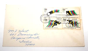 4 Block of Cancelled in Washington DC Winter Olympics Stamps - Picture 1 of 3