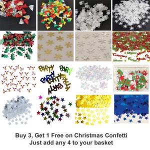 CHRISTMAS CONFETTI - Metallic Table Xmas Confetti Sprinkles - Buy 3 get 1 Free - Picture 1 of 36
