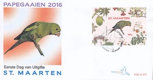 Sint Maarten Issue FDC 2016 (71) Birds - Parrots - Picture 1 of 1
