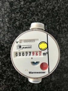 Wohnungs Wasserzähler Warm 1/2'', Eichung fällig, 1,5 Qn - Bild 1 von 2